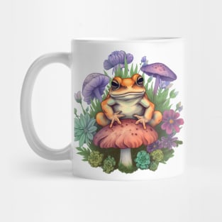 Cute Cottagecore Aesthetic Frog Mushroom Mug